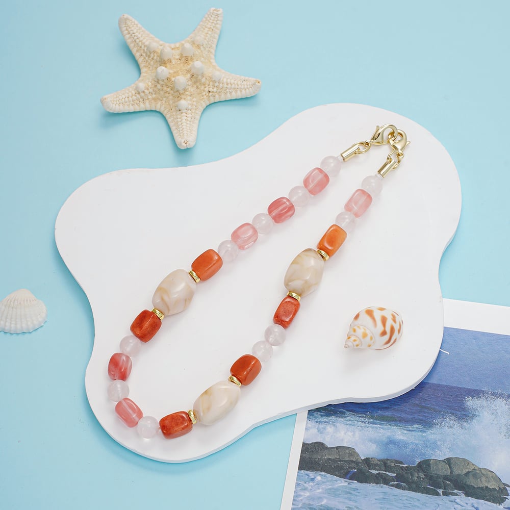 1 Piece Classic Beads Natural Stones Acrylic Phone Chain h5Picture3