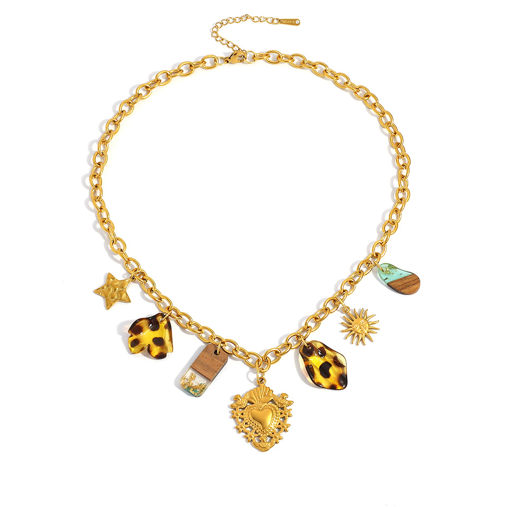 1 Piece Simple Heart Star Stainless Steel Women's Pendant Necklaces Picture4