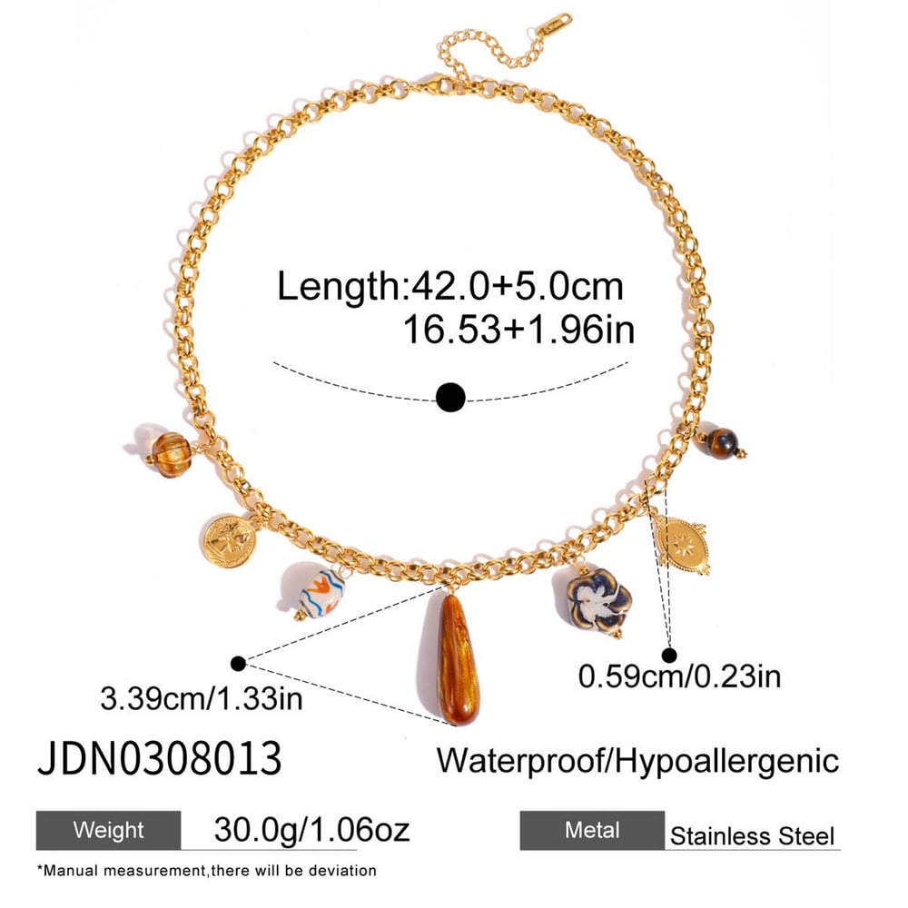 1 Piece Designable Droplet Stainless Steel Gold Color Acrylic Women's Pendant Necklaces Picture2