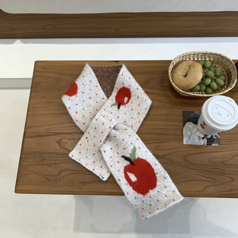 1 Piece Sweet Apple Polka Dots Rayon Winter Scarf 
