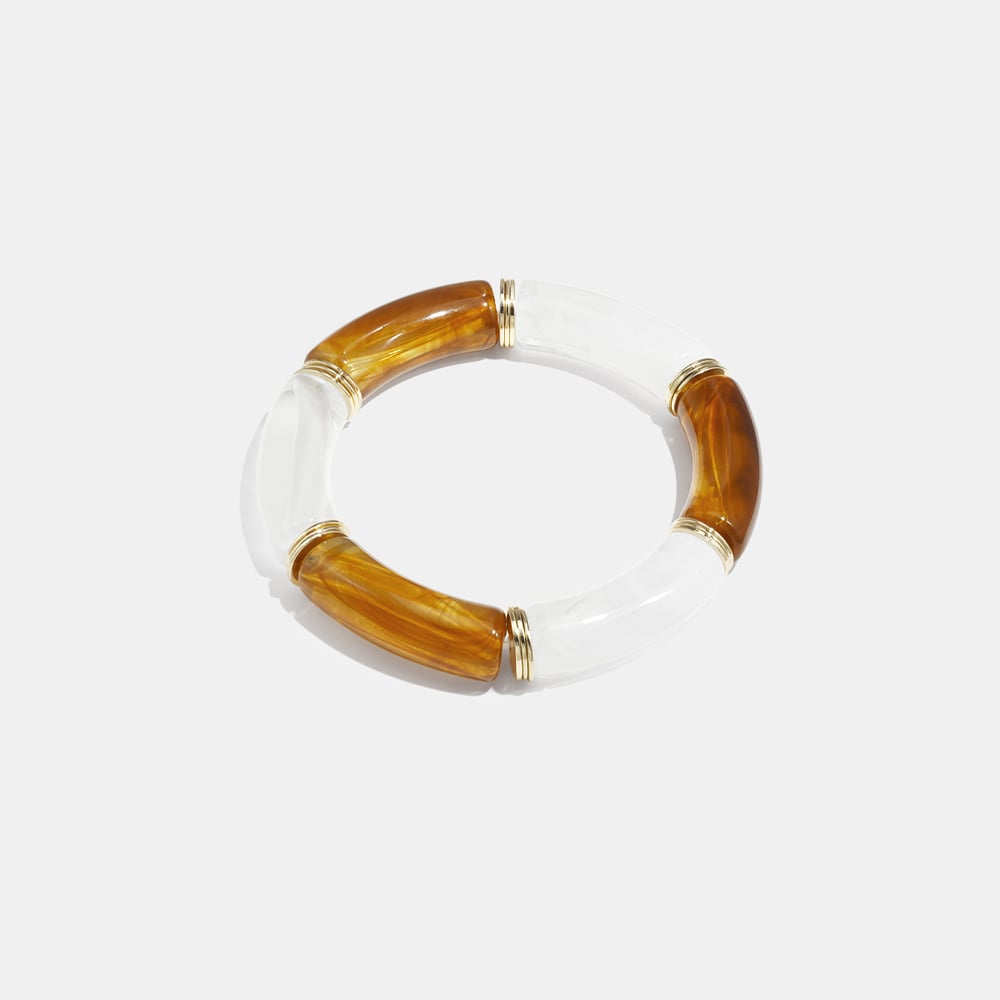 1 Piece Retro Gradient Color Acrylic Beaded Bracelet