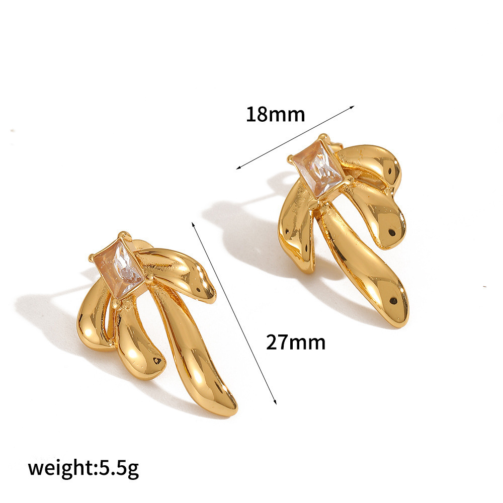 Sweet Bow Knot Stainless Steel Necklace Set 