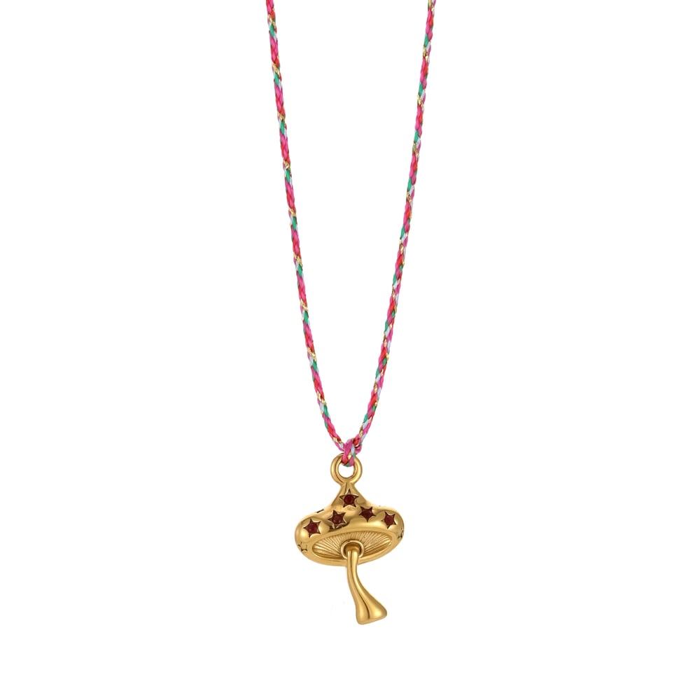 1 collar con colgante de acero inoxidable dorado con forma de fruta colorida para mujer Imagen5