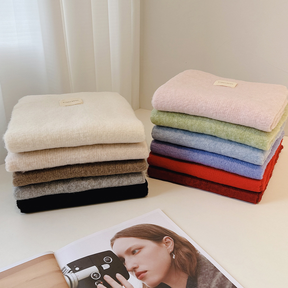 1 Stück einfacher einfarbiger Winterschal aus Viskose Bild2