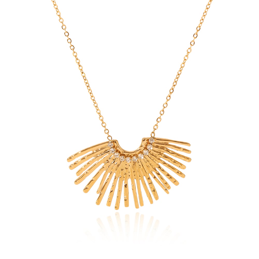 Wings Shape Stainless Steel Gold Color Necklace Set