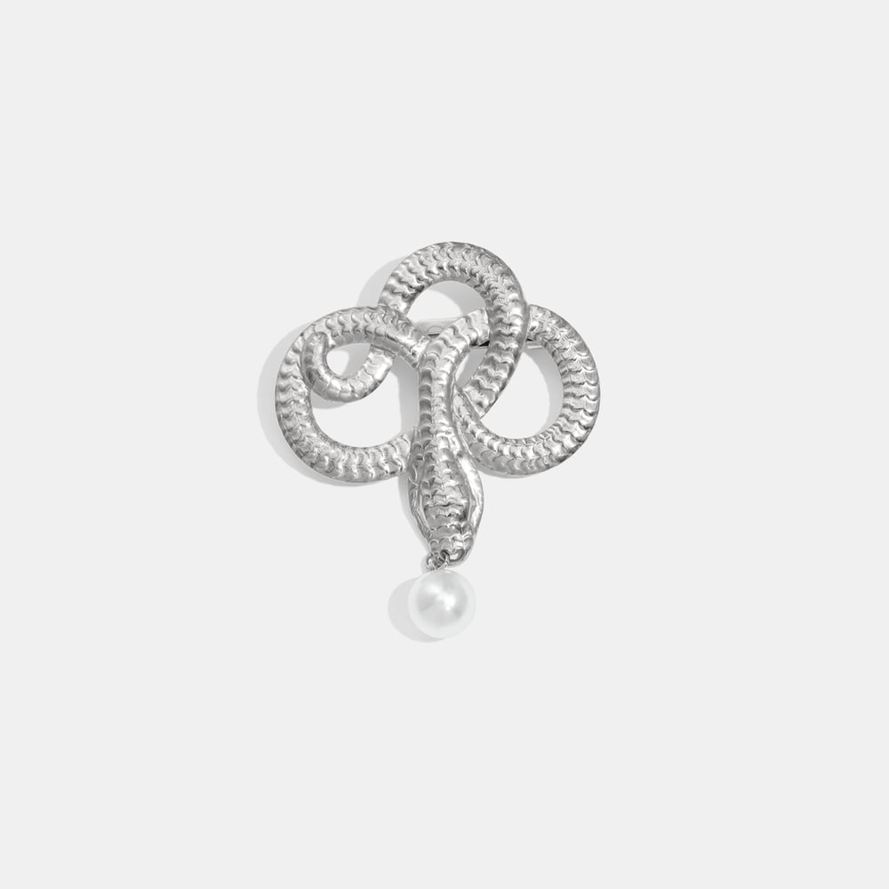 Broche en acier inoxydable doré en forme de serpent (1 pièce) h5Image4