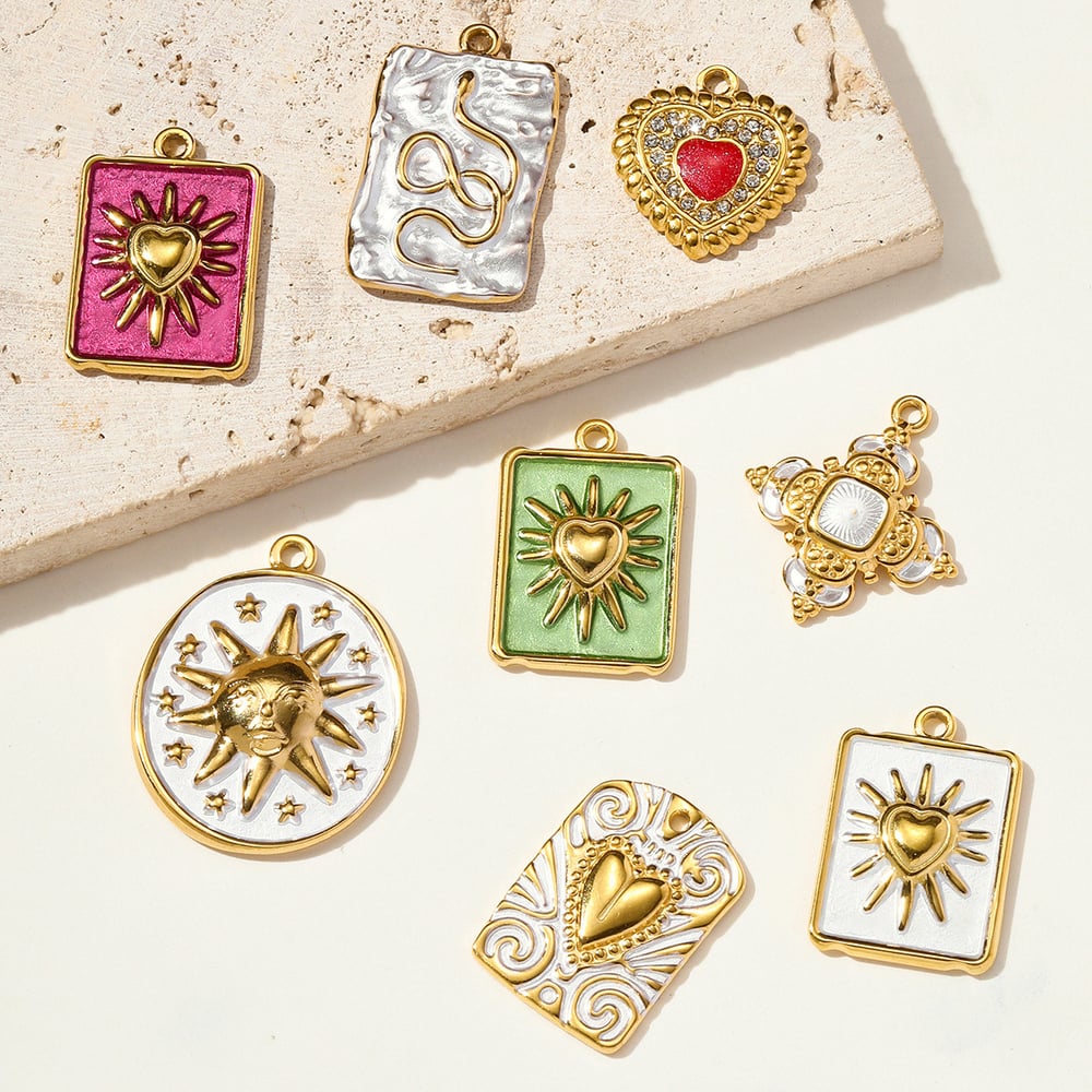 1 Piece Romantic Heart Stainless Steel Women's Pendants Picture4