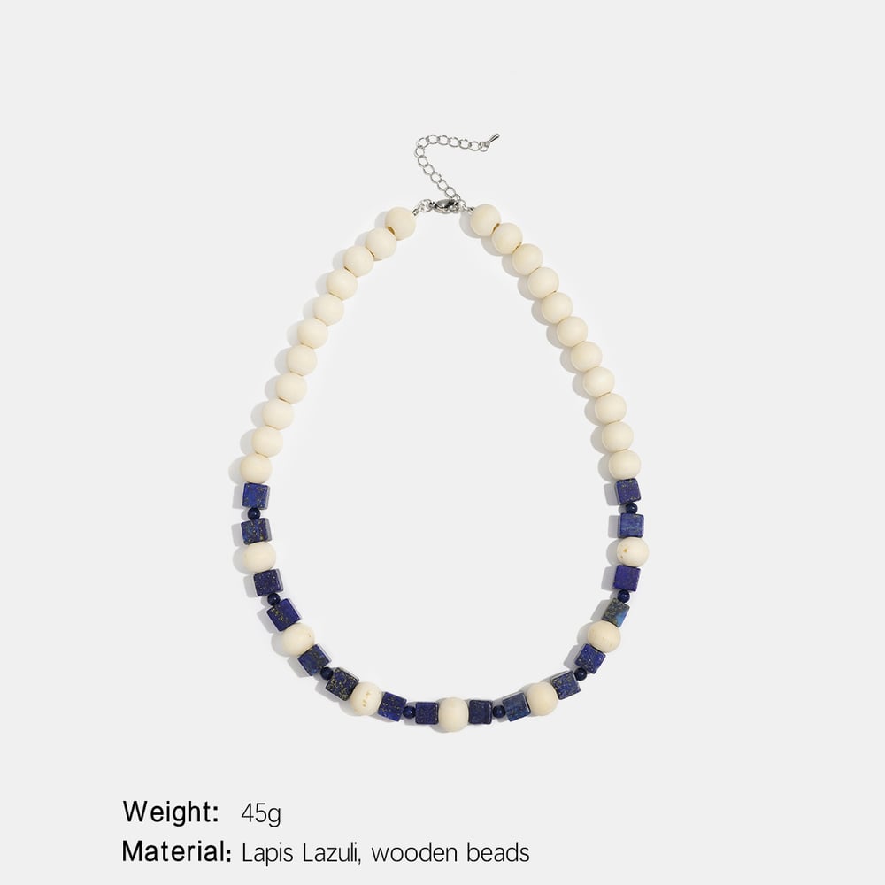 1 Piece Indie Style Stone & Wooden Beaded Necklace 