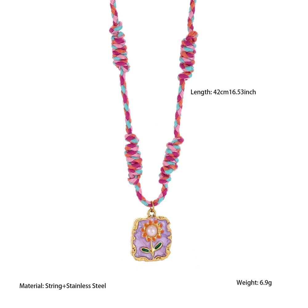 1 collar con colgante de acero inoxidable con diseño de flor dulce para mujer