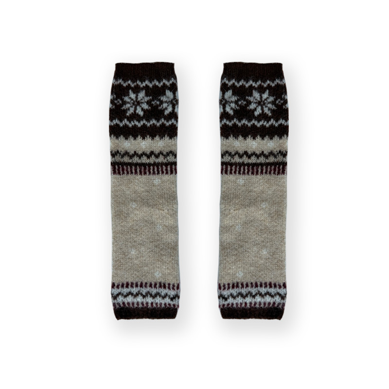 1 Pair Wool Blend Fair Isle Pattern Knitted Leg Warmers