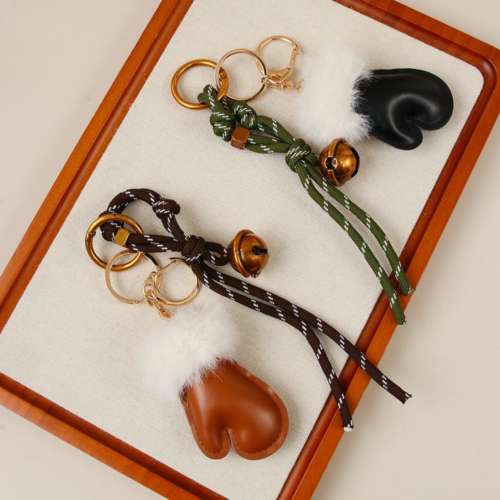 1 Fashion Furry  Cute Small Glove PU Women's Bag Charms h5Picture2