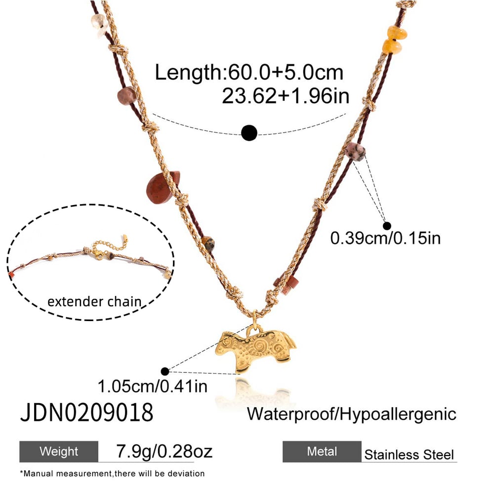 1 Piece Designable Pony Stainless Steel Gold Color Women's Pendant Necklaces h5Picture2