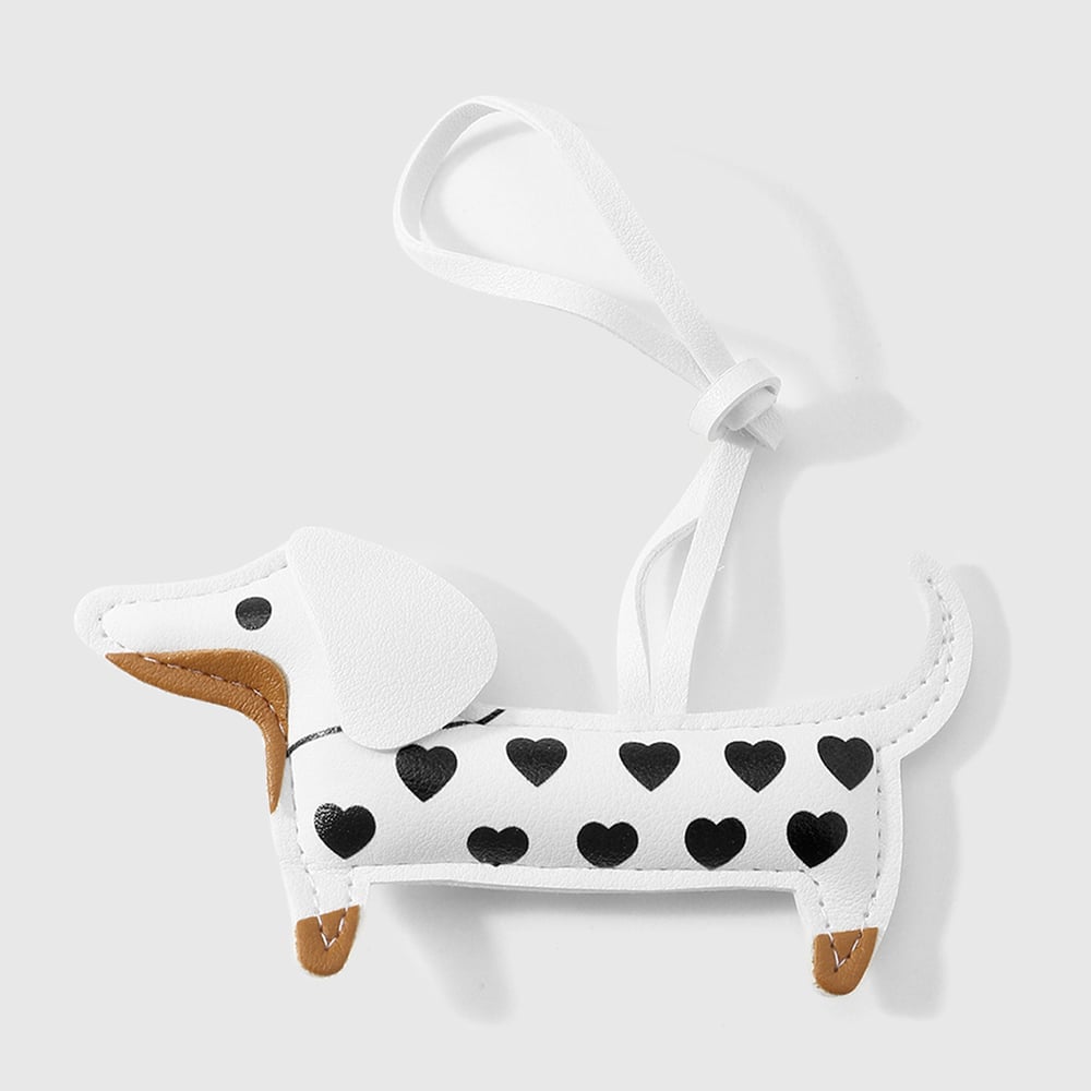 1 Piece Dachshund Cartoon Leather Women's Bag Charms 