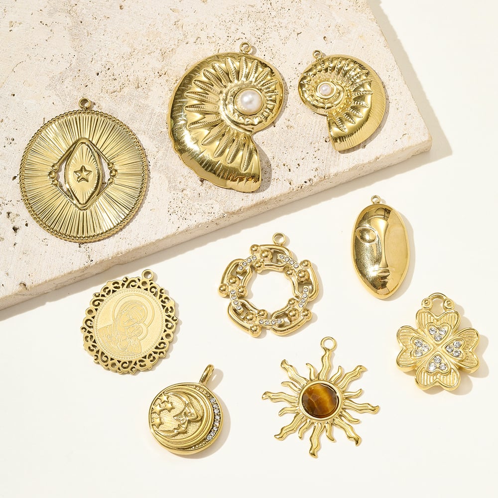 1 Piece Luxurious Clover Stainless Steel Zircon Women's Pendants Picture3