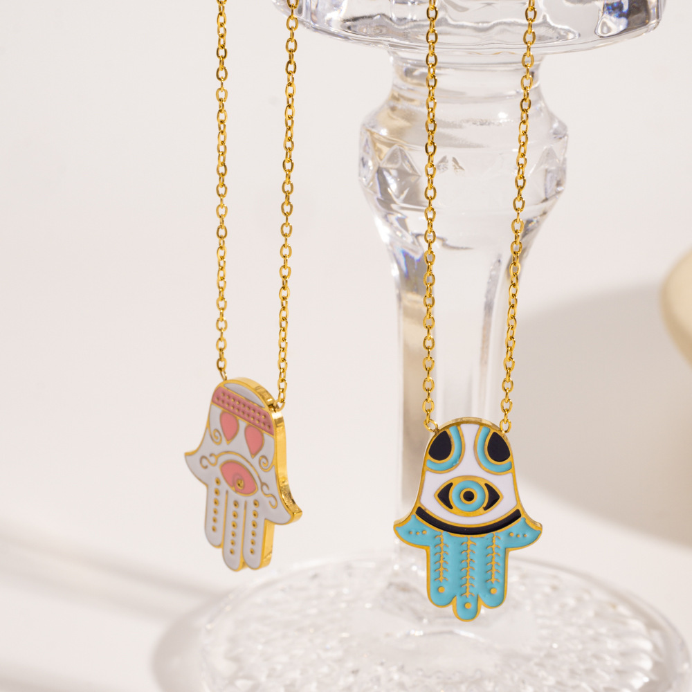 1 Piece Simple Casual Devil's Eye Stainless Steel Women's Pendant Necklaces h5Picture2