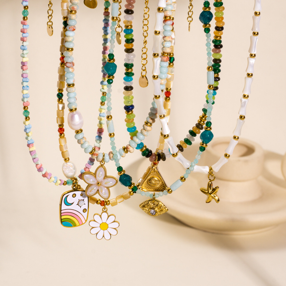 1 Piece Romantic DIY Irregular Shape Star Natural Stones Women's Beaded Necklaces h5Picture3