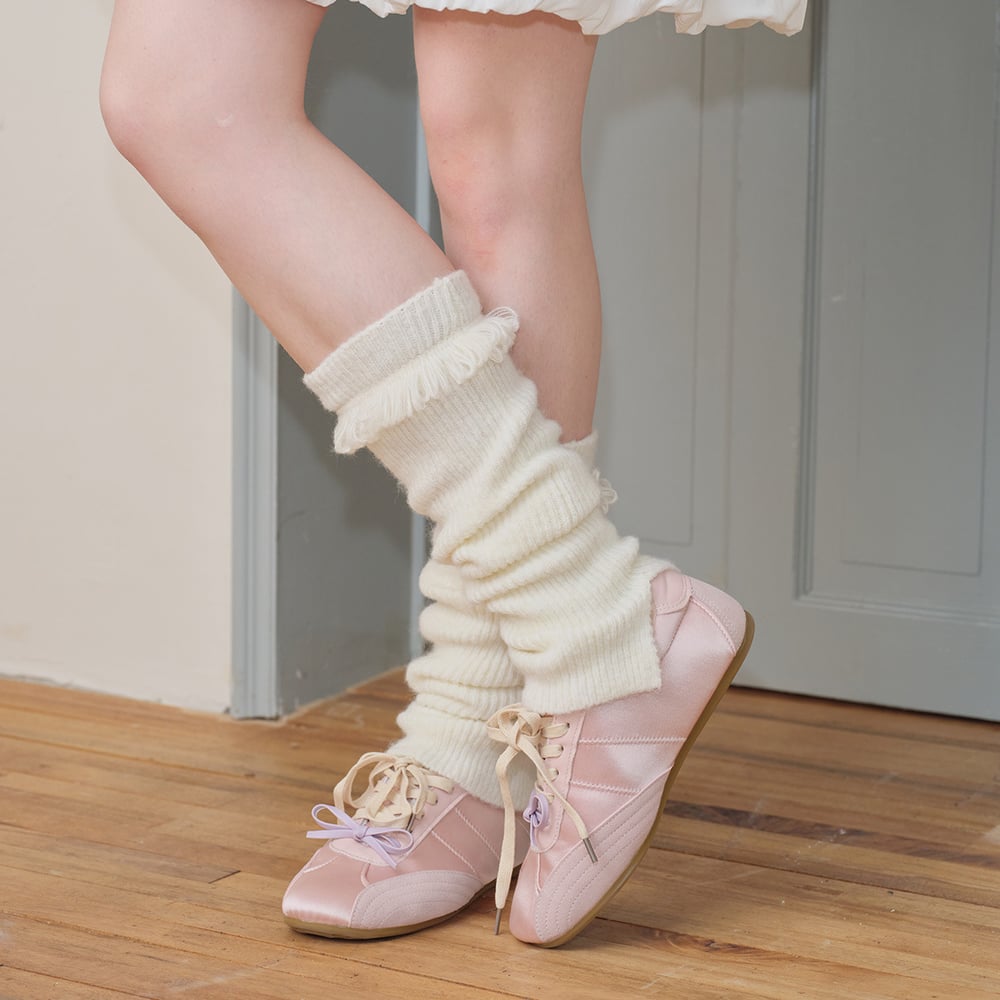 1 Pair Wool Blend Tassel Design Knitted Leg Warmers h5Picture2