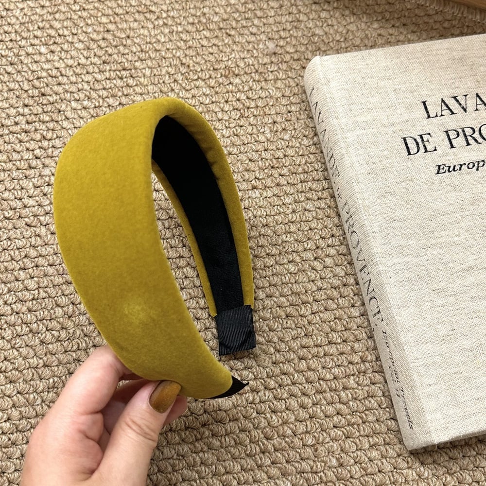1 bandeau à cheveux en velours à large bord, style simple et tendance pour femme