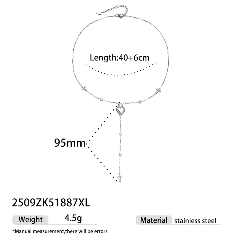 1 Stück Halskette mit Herzanhänger aus Edelstahl