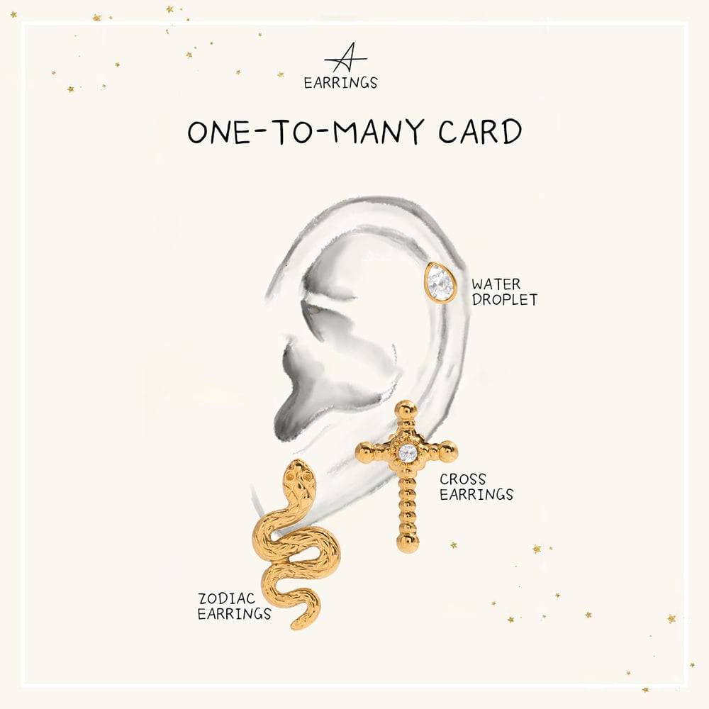 1 Set Luxurious Series Snake Stainless Steel Gold Color Women's Earring Sets h5Picture5