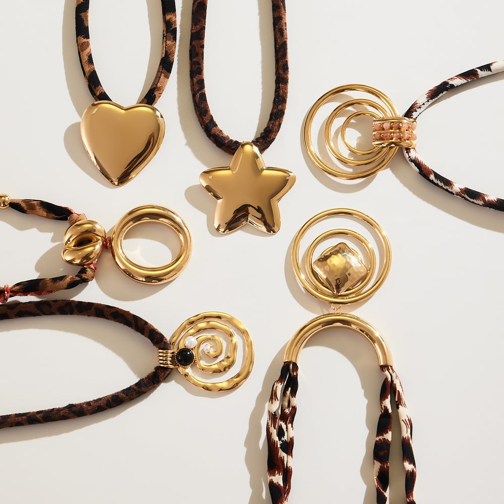 1 Piece Retro Thread Stainless Steel Gold Color Women's Pendant Necklaces h5Picture2