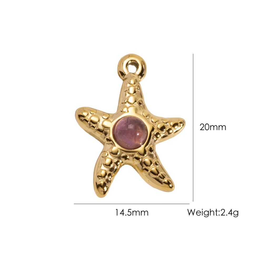 1 Piece Simple DIY Turtle Star Stainless Steel   Gold Color  Women's Pendants