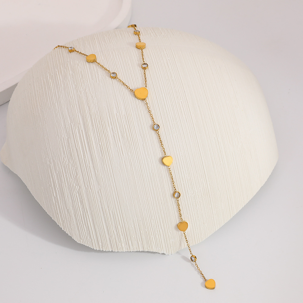 1 Piece Simple  Daily Heart Stainless Steel Women's Chain Necklaces Picture3