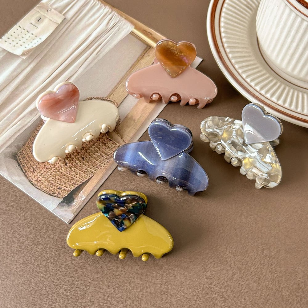 1 Piece Designable Heart Acetate Women's Hair Clips Picture2