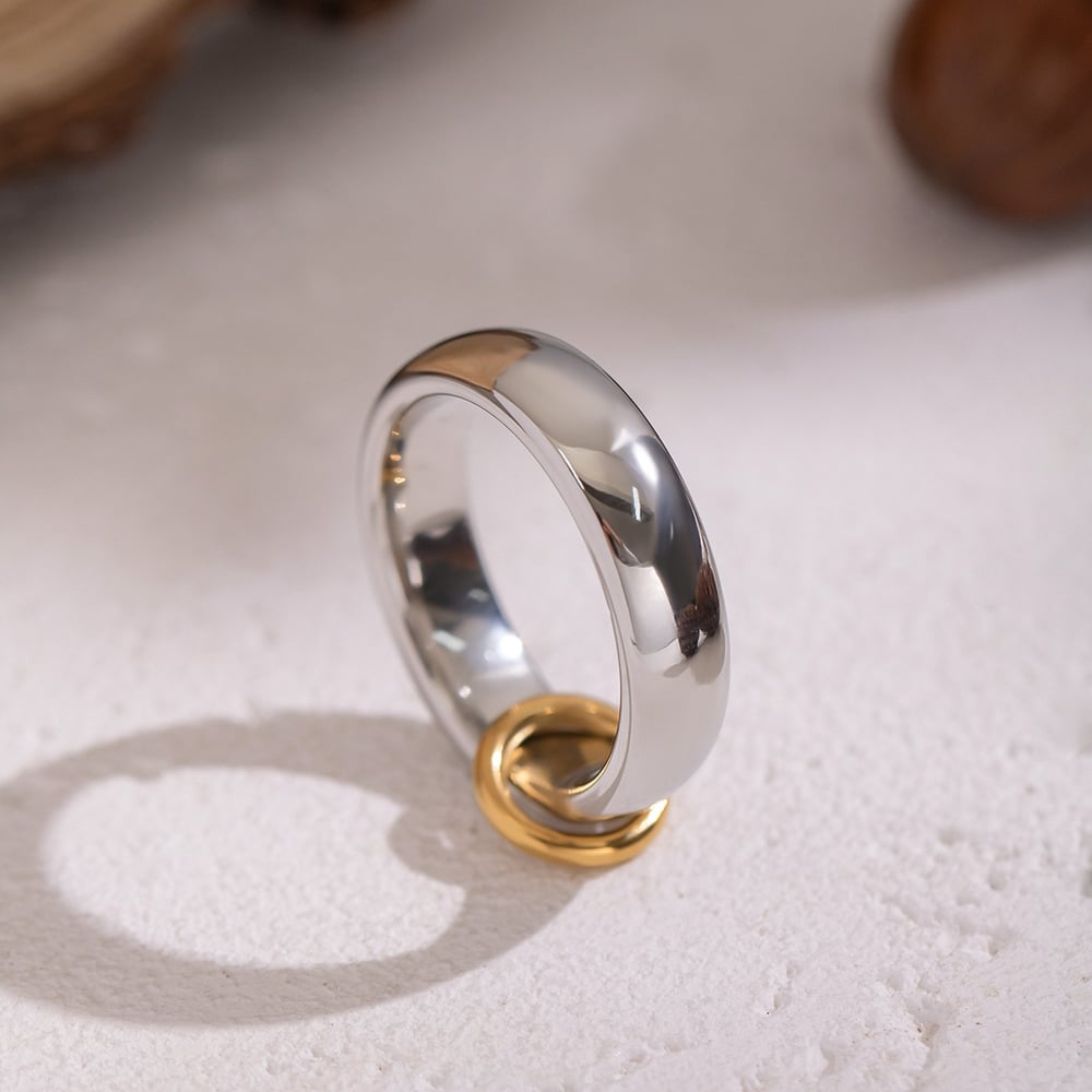 Bague minimaliste en acier inoxydable multicolore (1 pièce) Image2