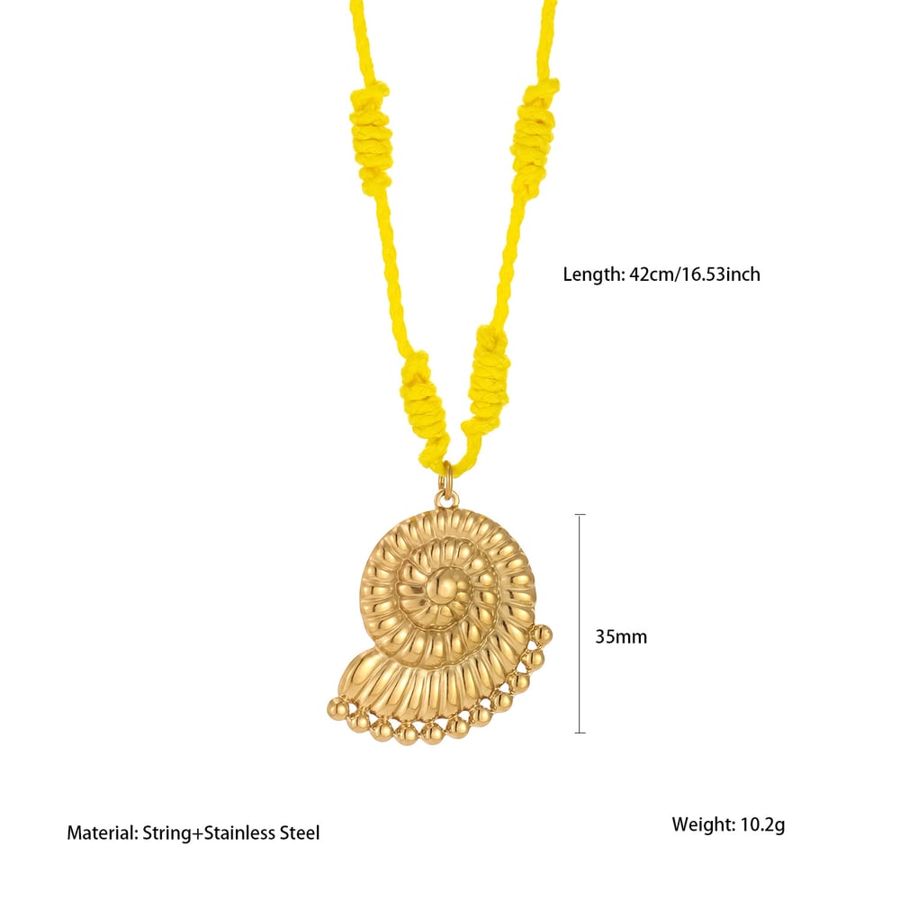 1 collar con colgante de concha encantadora de acero inoxidable color dorado para mujer 