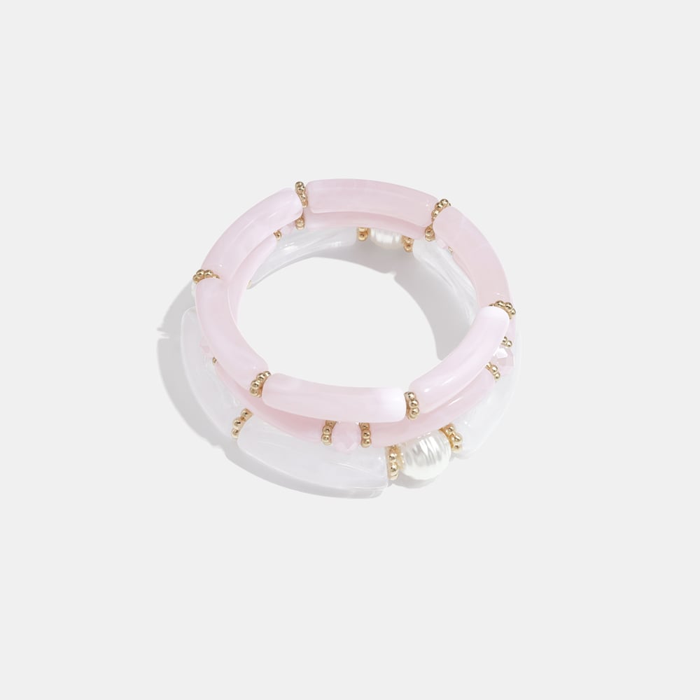 1 Set Retro Gradient Color Acrylic Bracelets Set