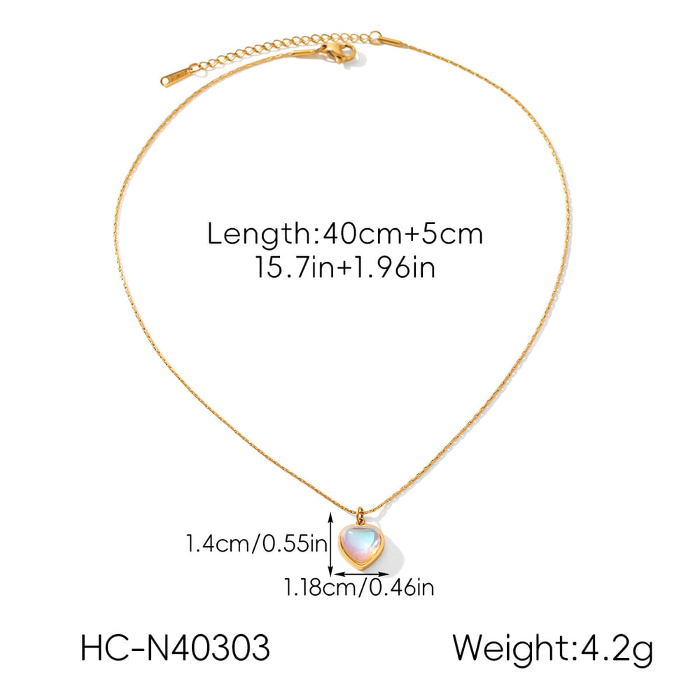 1 Piece Heart Stainless Steel Gold Color Pendant Necklace h5Picture2