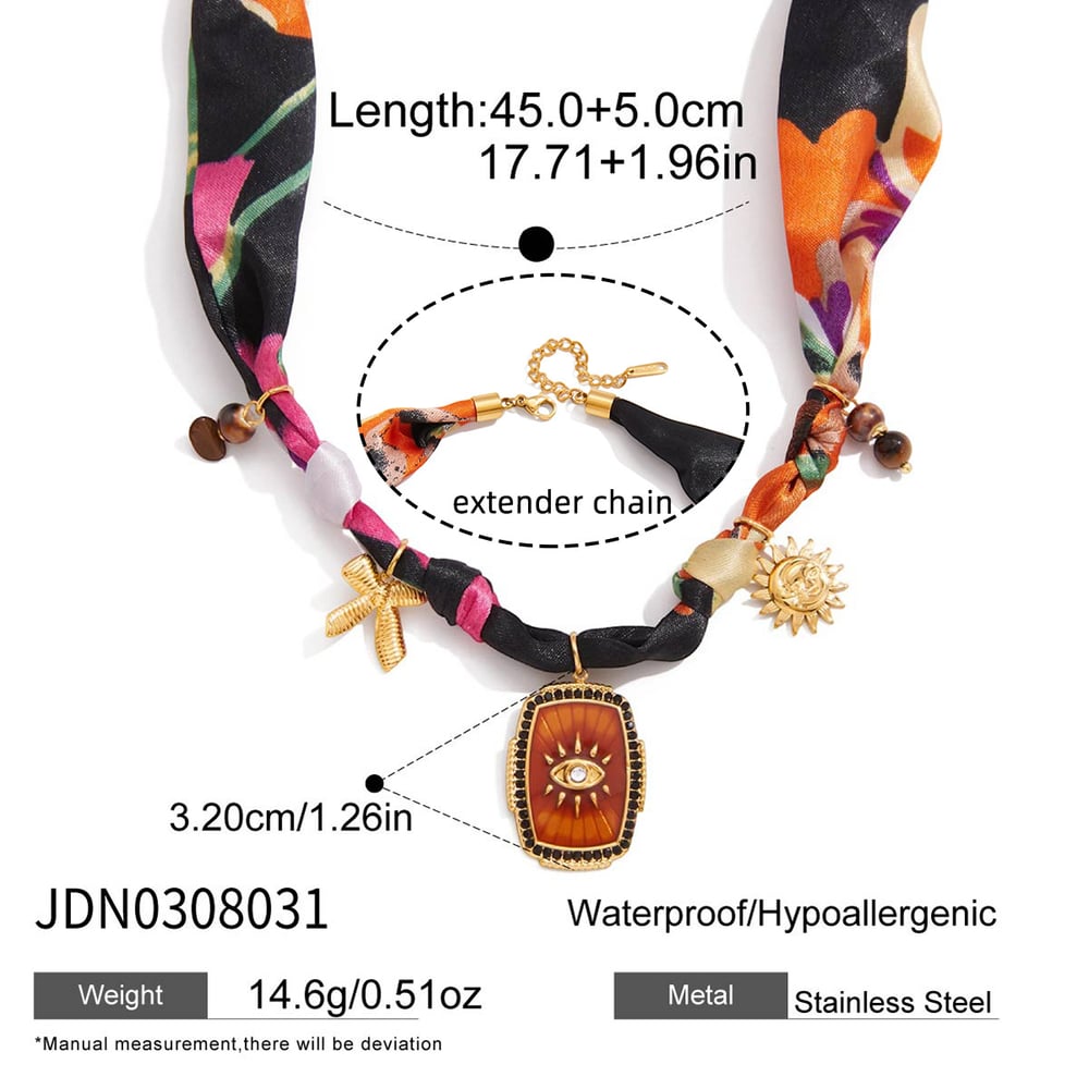 1 Piece Luxurious Devil's Eye Stainless Steel Gold Color Natural Stone Women's Pendant Necklaces Picture2