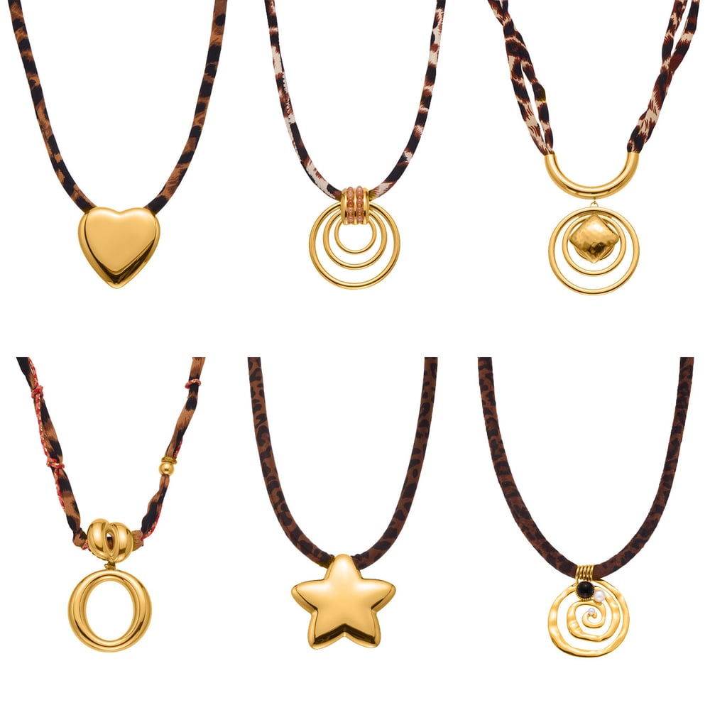 1 Piece Retro Thread Stainless Steel Gold Color Women's Pendant Necklaces h5Picture5