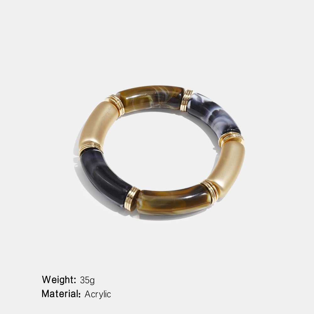 1 Piece Retro Gradient Color Acrylic Beaded Bracelet h5Picture2