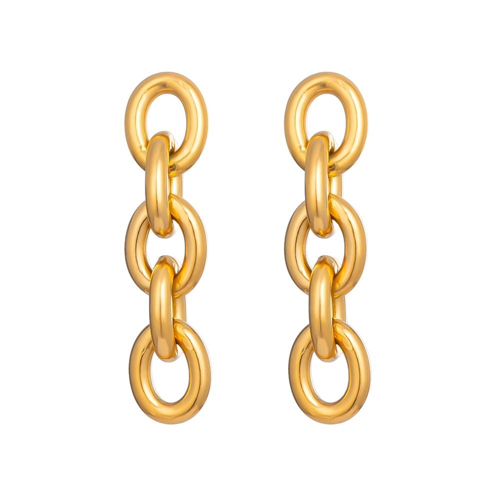 Boucles d&#39;oreilles pendantes en acier inoxydable (1 paire) Image5