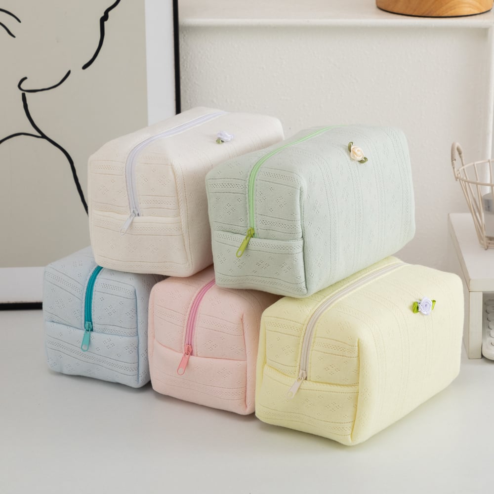 1 Stück süße Blumen-Make-up-Tasche aus Polyester h5Bild2