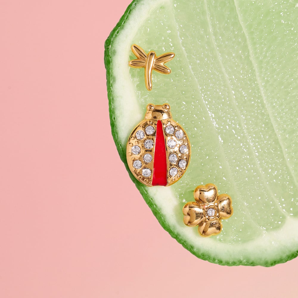 1 Set Classic Beetle Stainless Steel Gold Color Women's Earring Sets h5Picture3