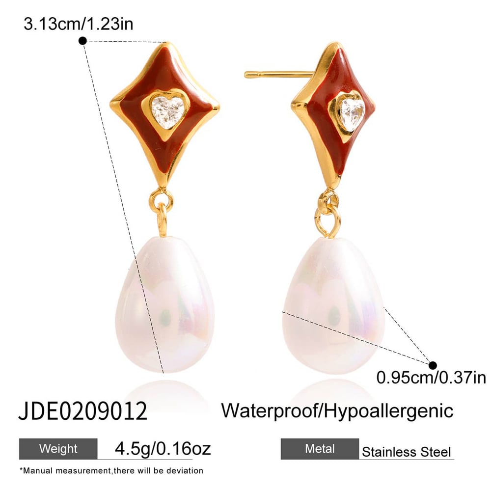 1 Pair Romantic Droplet Stainless Steel Gold Color Women's Drop Earrings Picture2