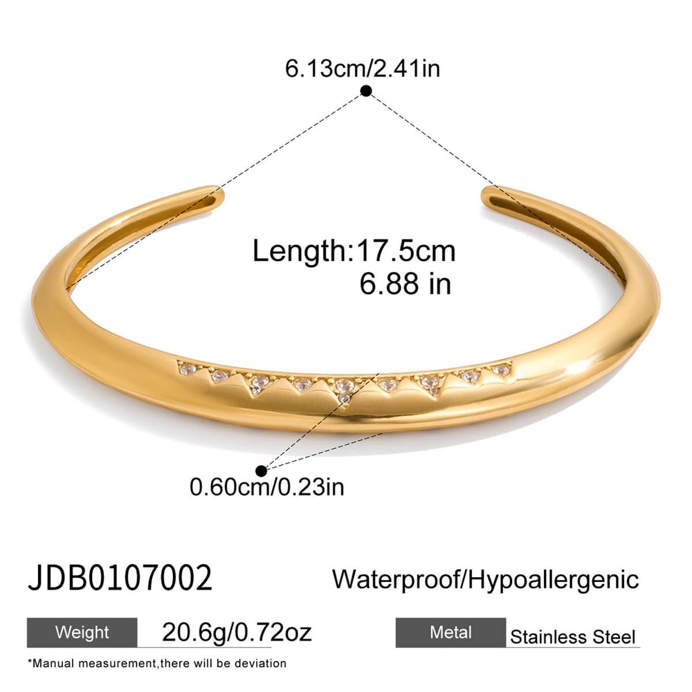 1 Piece Sleek Triangle Stainless Steel Gold Color Women's Cuff Bracelets Picture2