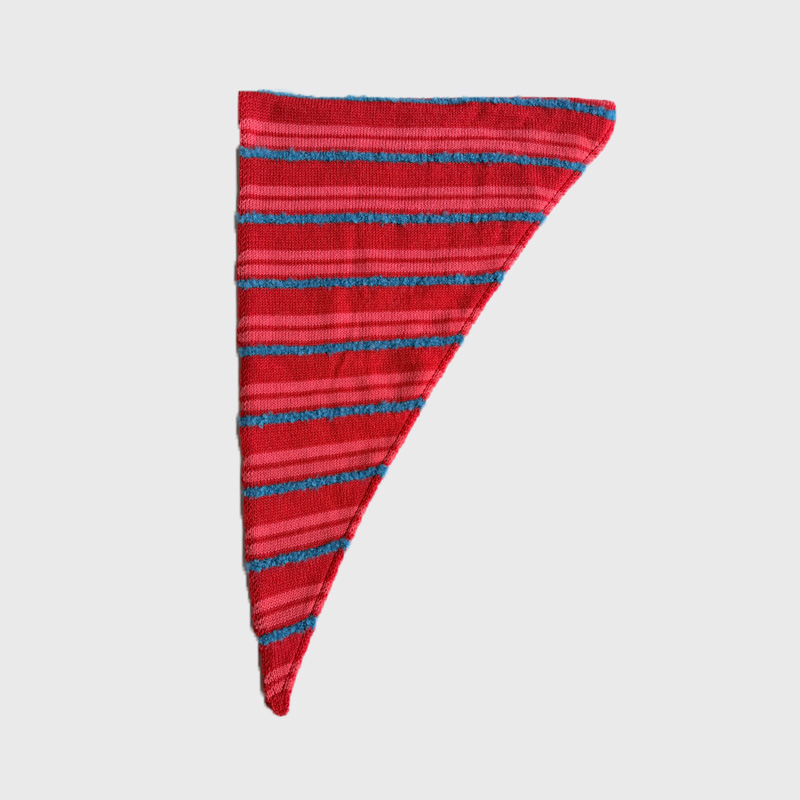1 Piece Strip Wool Blend Knitted Triangular Scarf