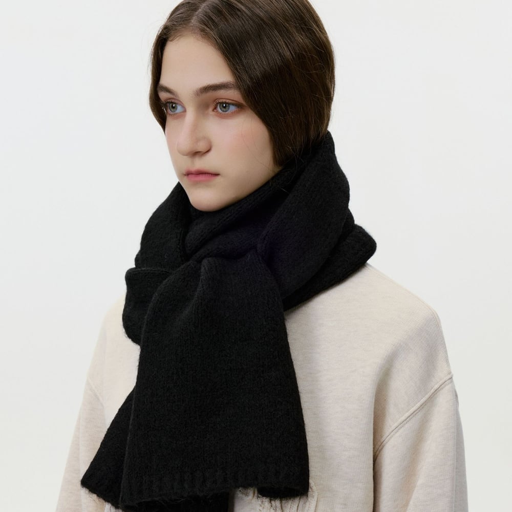 1 Piece Solid Color Rayon & Wool Winter Scarf