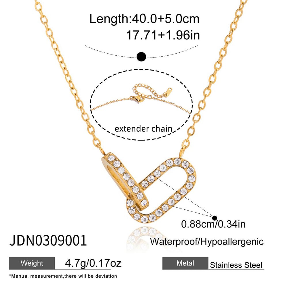 1 Piece Classic Circle Stainless Steel Gold Color Zircon Women's Pendant Necklaces h5Picture2