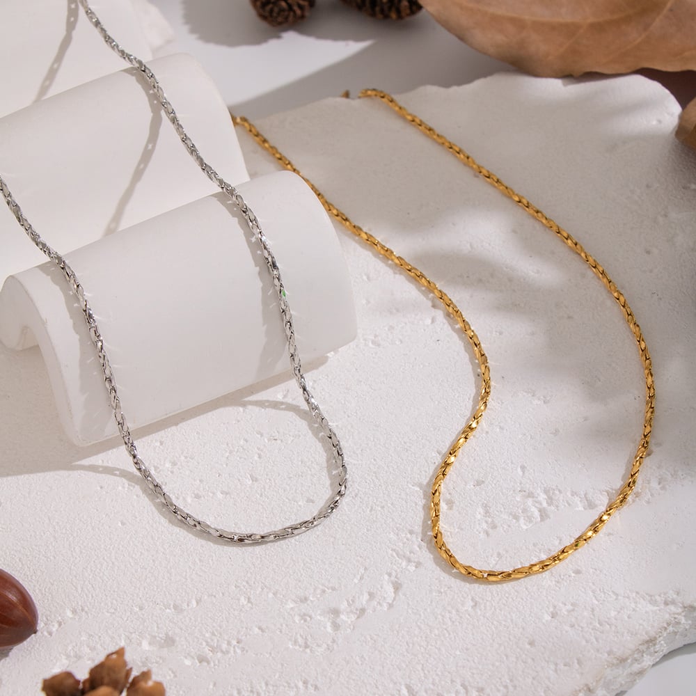 1 Piece Simple Chain Stainless Steel Gold Color Chain Necklace Picture3