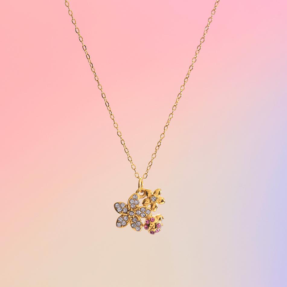 1 Piece Exquisite Flower Stainless Steel Women's Pendant Necklaces Picture3