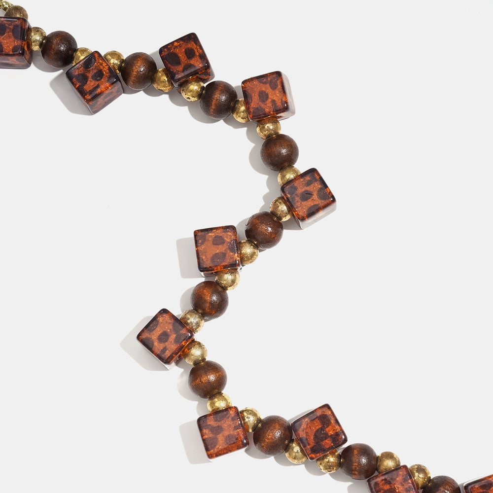 1 Piece Retro ABS & Wooden Beads Necklace Picture3