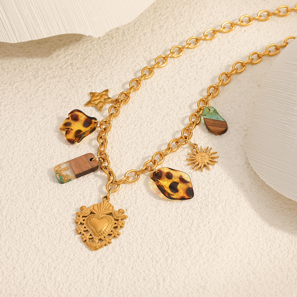 1 Piece Simple Heart Star Stainless Steel Women's Pendant Necklaces Picture3