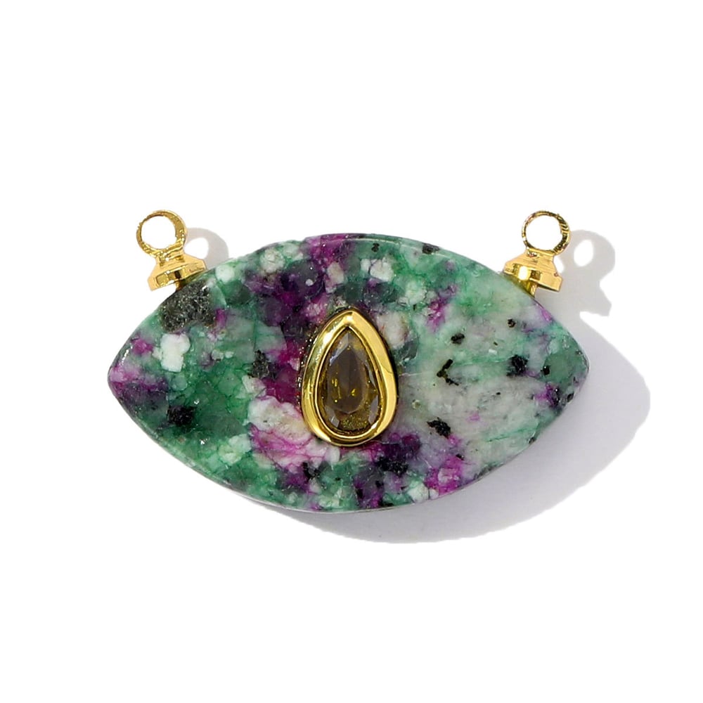 1 Piece Rectangle Natural Stone Stainless Steel Zircon Women's Pendants 