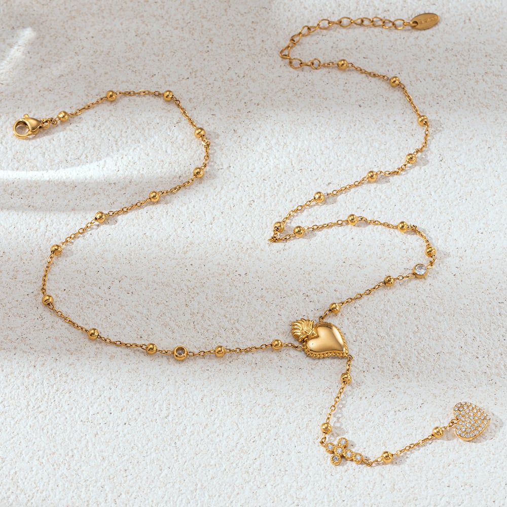 1 Stück Halskette mit Herzanhänger aus Edelstahl Bild3