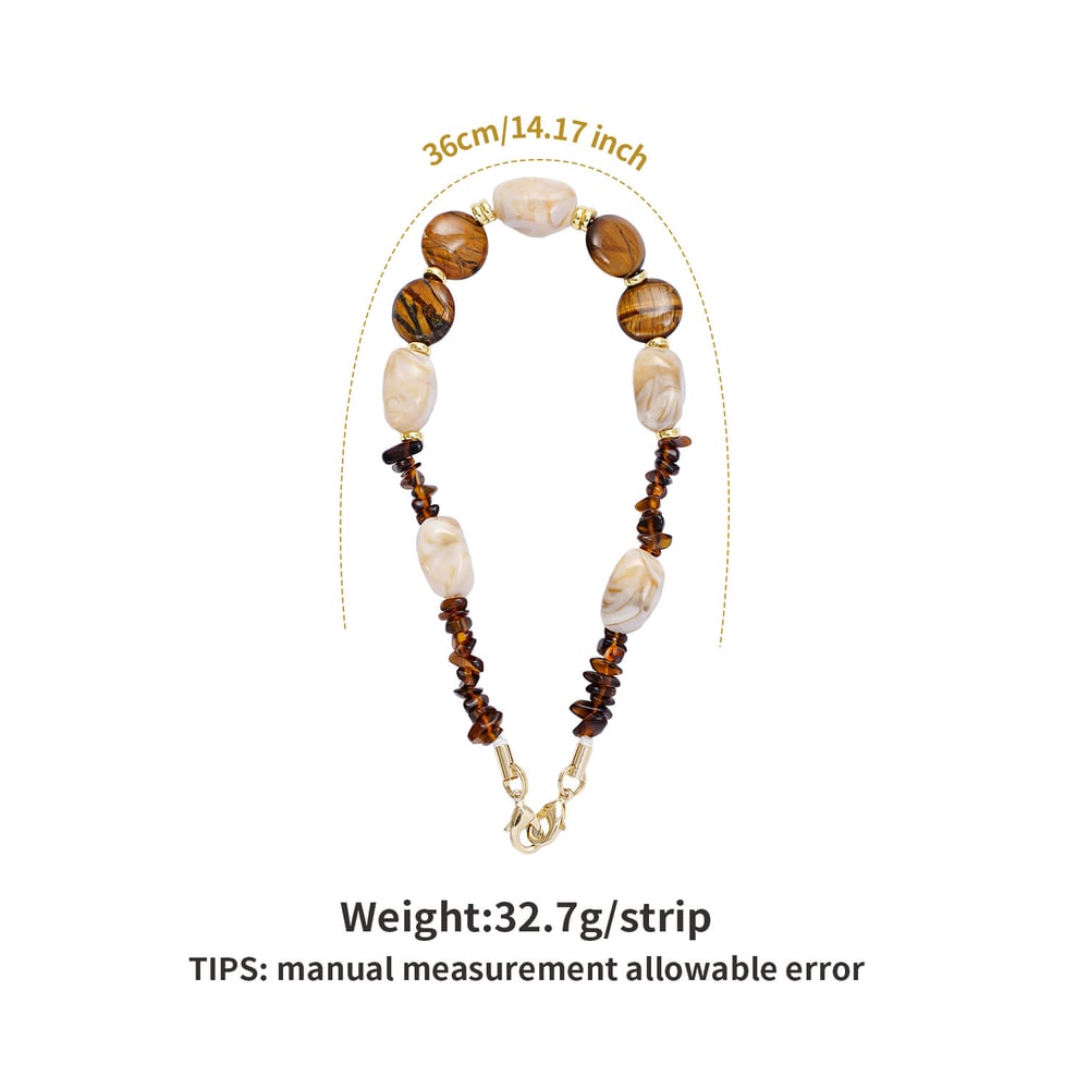 1 Piece Classic Irregular Shape Natural Stones Acrylic Phone Chain h5Picture4